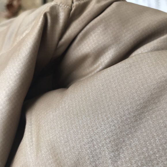 Talbots long  down winter jacket in tan size M zips and snaps closed - Picture 7 of 7